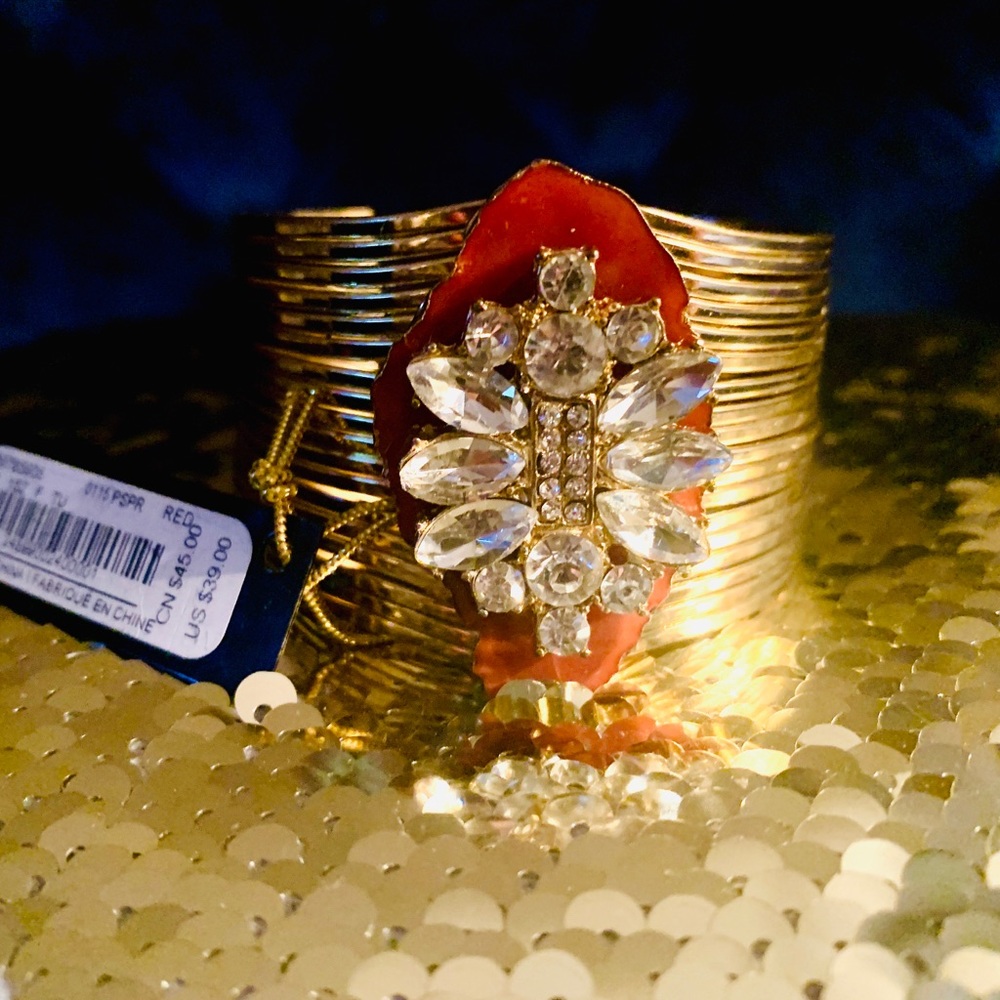 Embellished Gold Cuff Bracelet